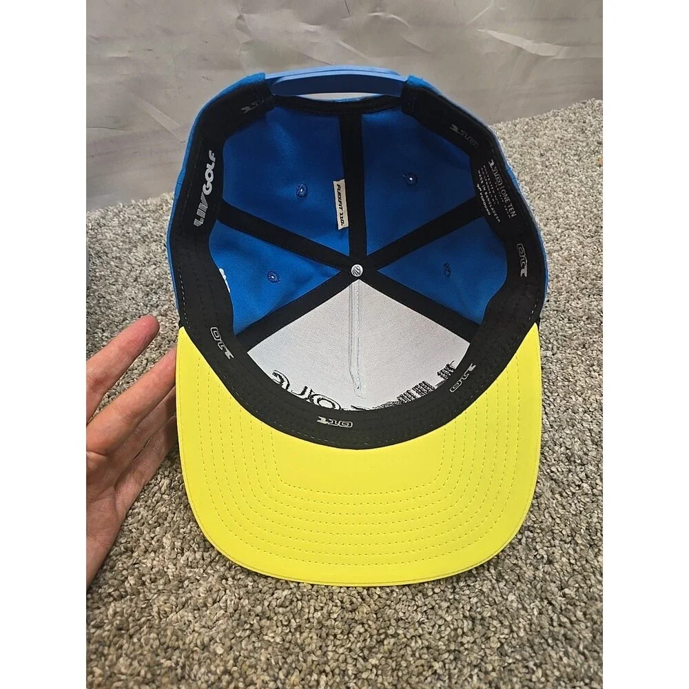 LIV GOLF Hat Cap Adjustable FlexFit 110 Blue Yellow